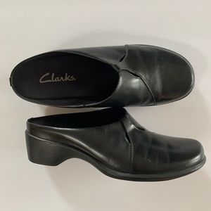 Clarks Black Mules